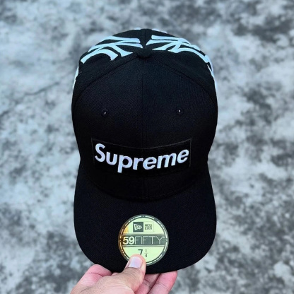 NEW ERA X SUPREME NEW YORK YANKEES EMBROIDERED CASUAL BASEBALL CAP-Maverick