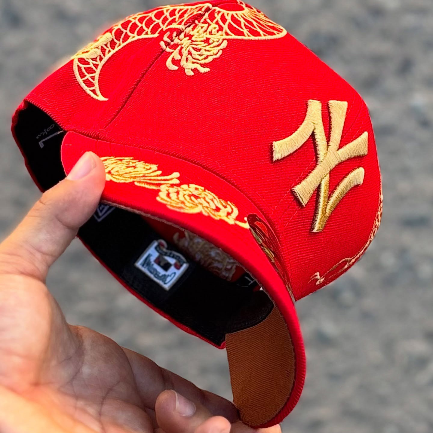 NEW ERA MLB NEW YORK YANKEES YEAR OF THE SNAKE RED EMBROIDERED CASUAL BASEBALL CAP-Maverick