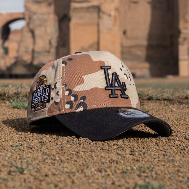 EXCLUSIVE 9FORTY A-FRAME LOS ANGELES DODGERS 2024 WORLD SERIES DESERT CAMO – NEW ERA CAP-Maverick