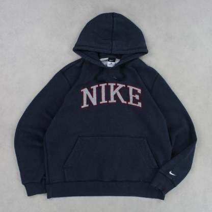 RARE 2000s  Spell Out Hoodie Navy-Maverick