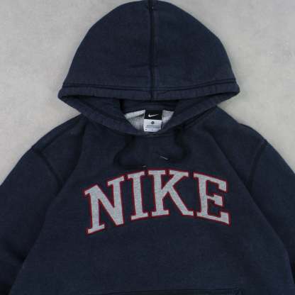 RARE 2000s  Spell Out Hoodie Navy-Maverick