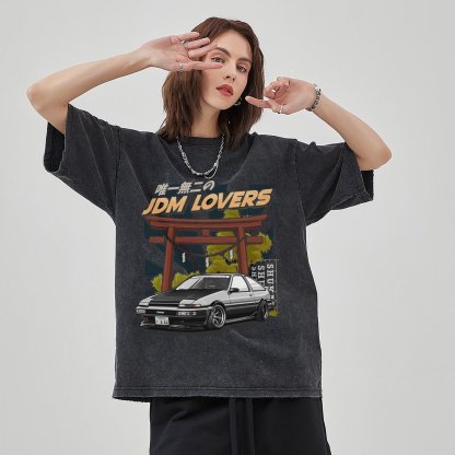 Unisex Vintage Solid Wash Denim T-Shirts 1008