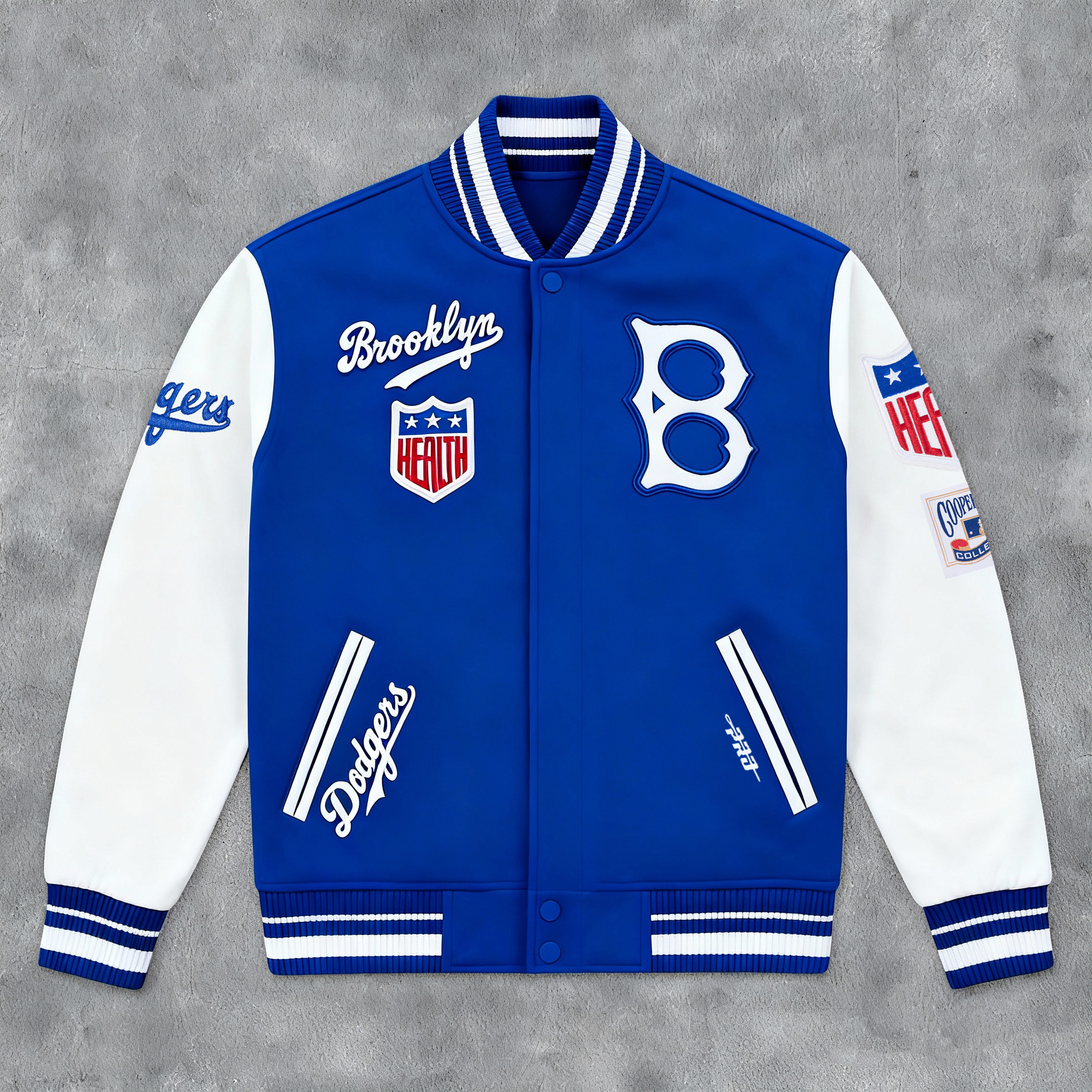 Fashion Brooklyn Print Long Sleeve Baseball Jacket-Maverick