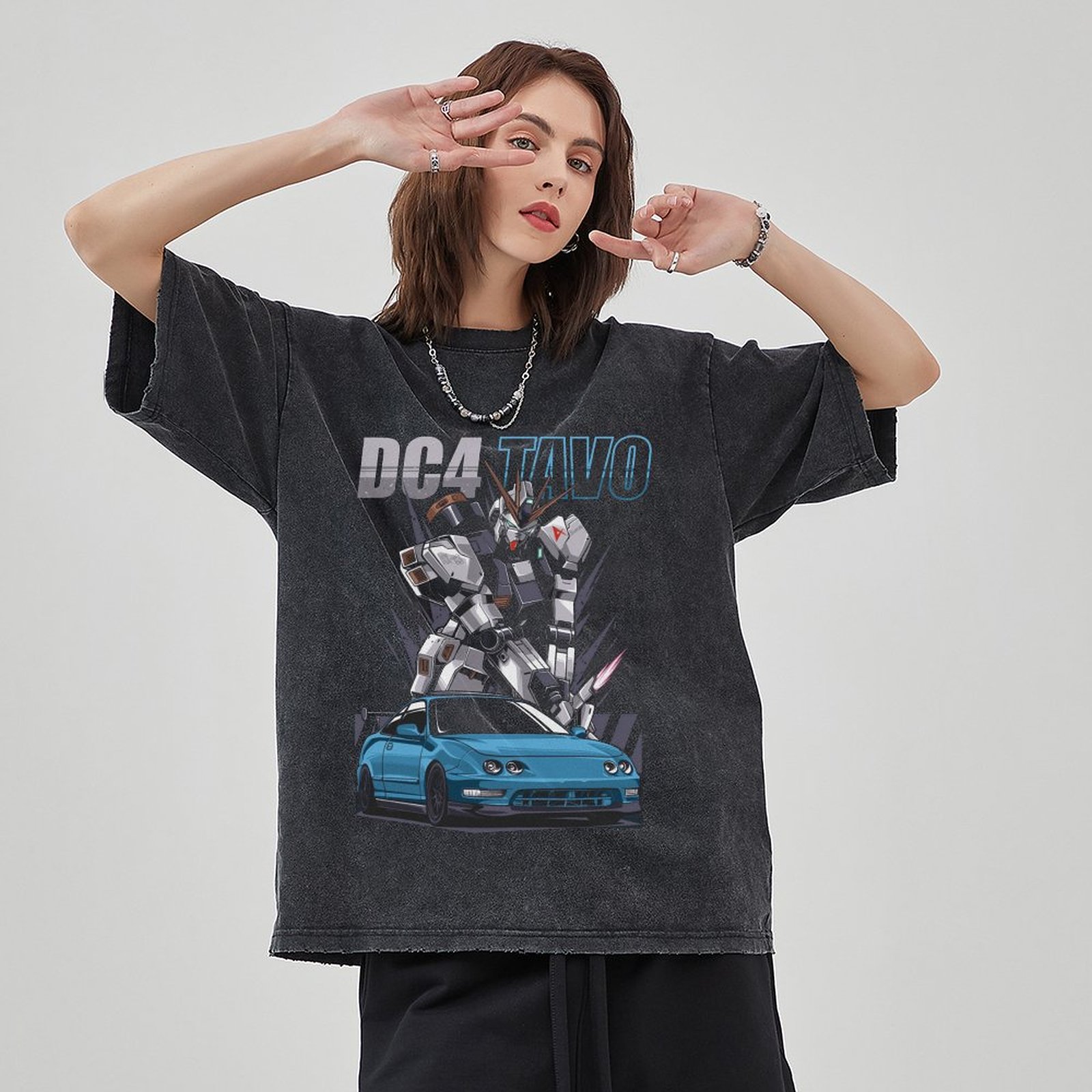 Unisex Vintage Solid Wash Denim T-Shirts 1026