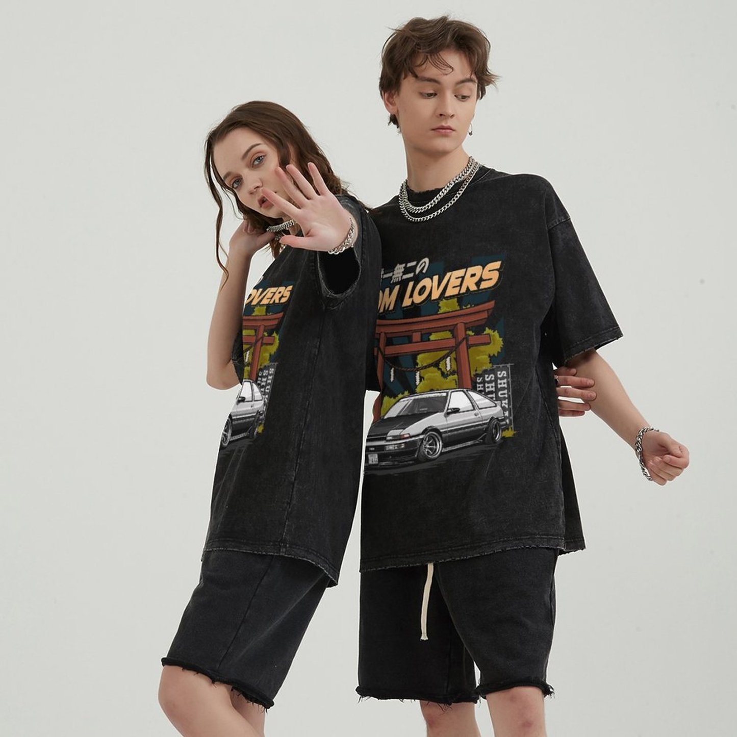 Unisex Vintage Solid Wash Denim T-Shirts 1008