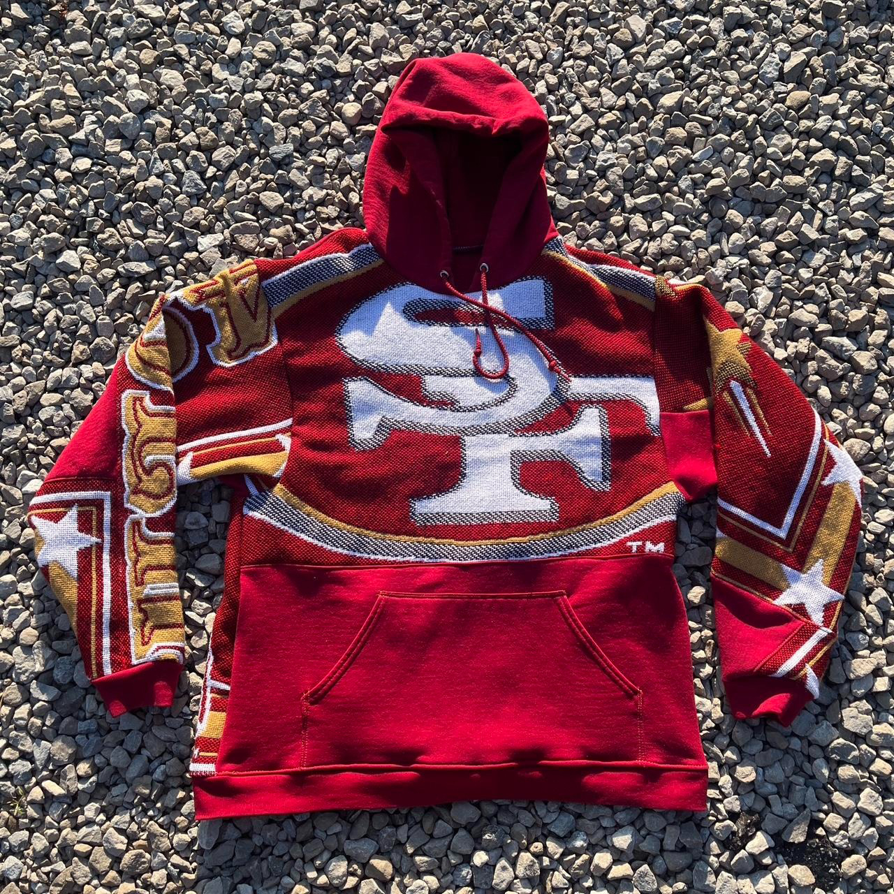 Stylish 49ers Print Patchwork Long Sleeve Hoodies-Maverick