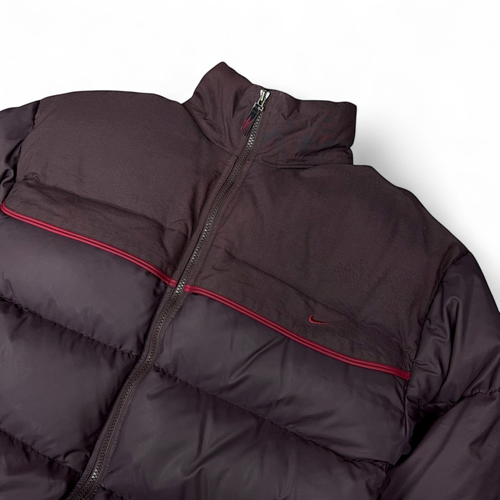 Vintage Y2K Puffer Daunenjacke Rotwein-Maverick