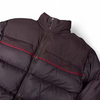 Vintage Y2K Puffer Daunenjacke Rotwein-Maverick