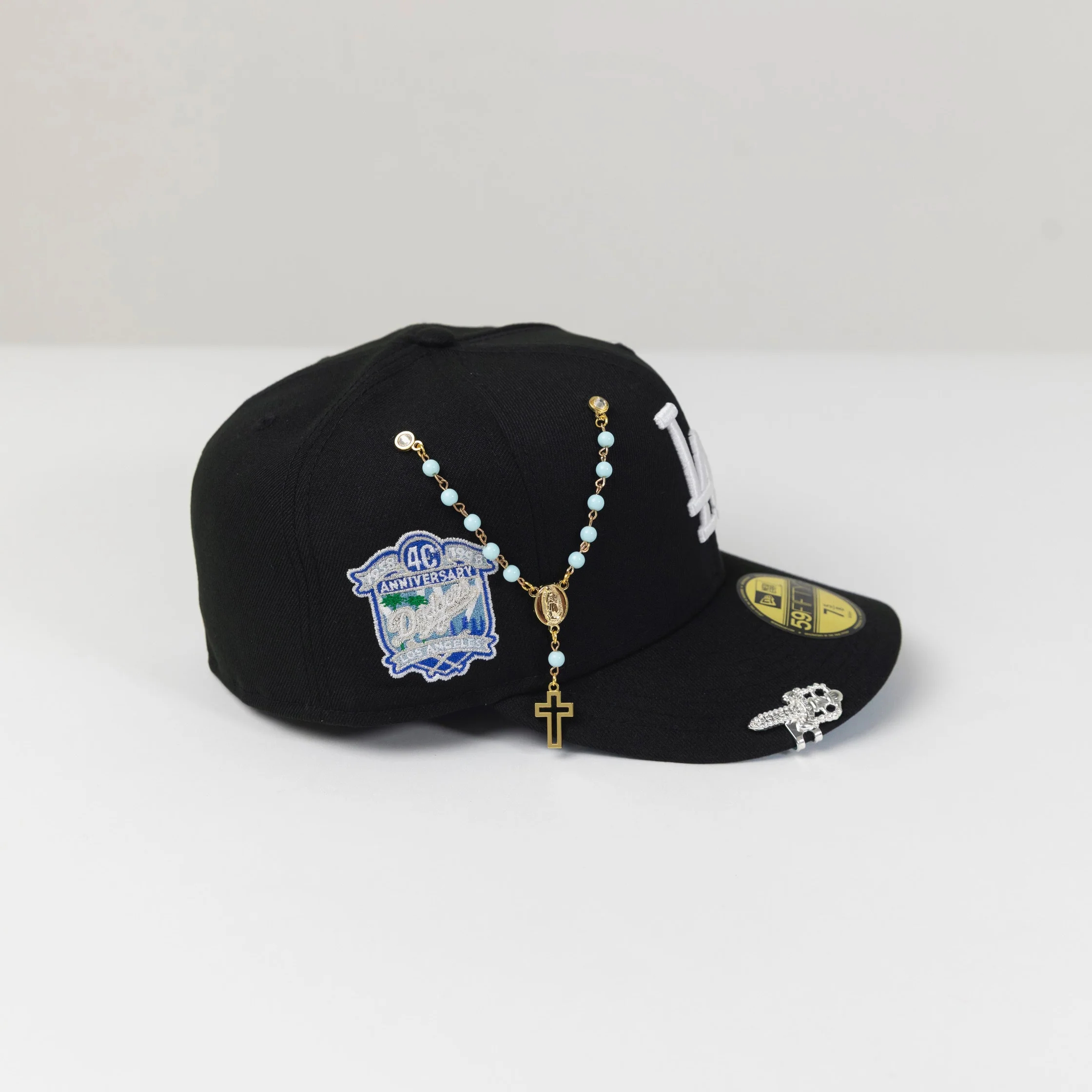 NEW ERA 59FIFTY BLACK LOS ANGELES DODGERS W/ 40TH ANNIVERSARY SIDE PATCH-Maverick