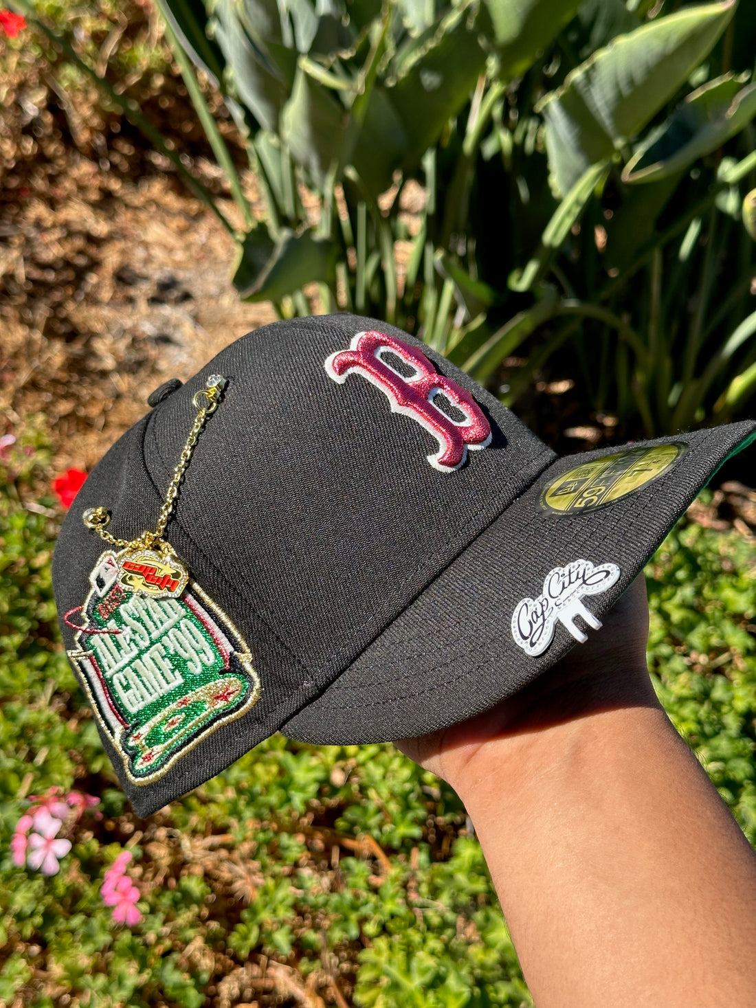 NEW ERA EXCLUSIVE 59FIFTY BLACK BOSTON RED SOX W/ 1999 ALL STAR GAME SIDE PATCH-Maverick