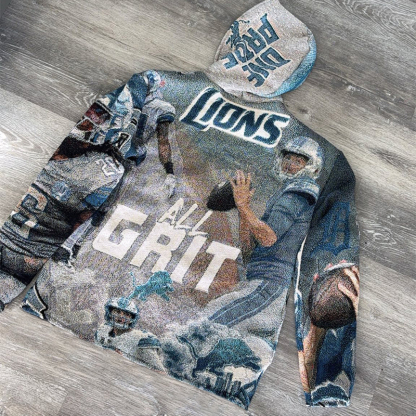 Detroit Lions tapestry fringe hoodie-Maverick