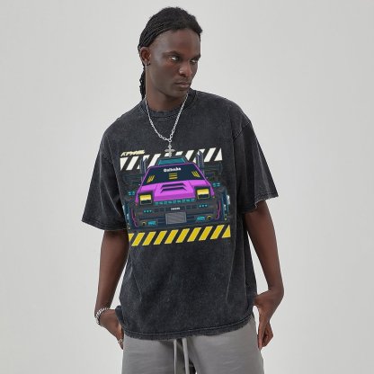 Unisex Vintage Solid Wash Denim T-Shirts 1002