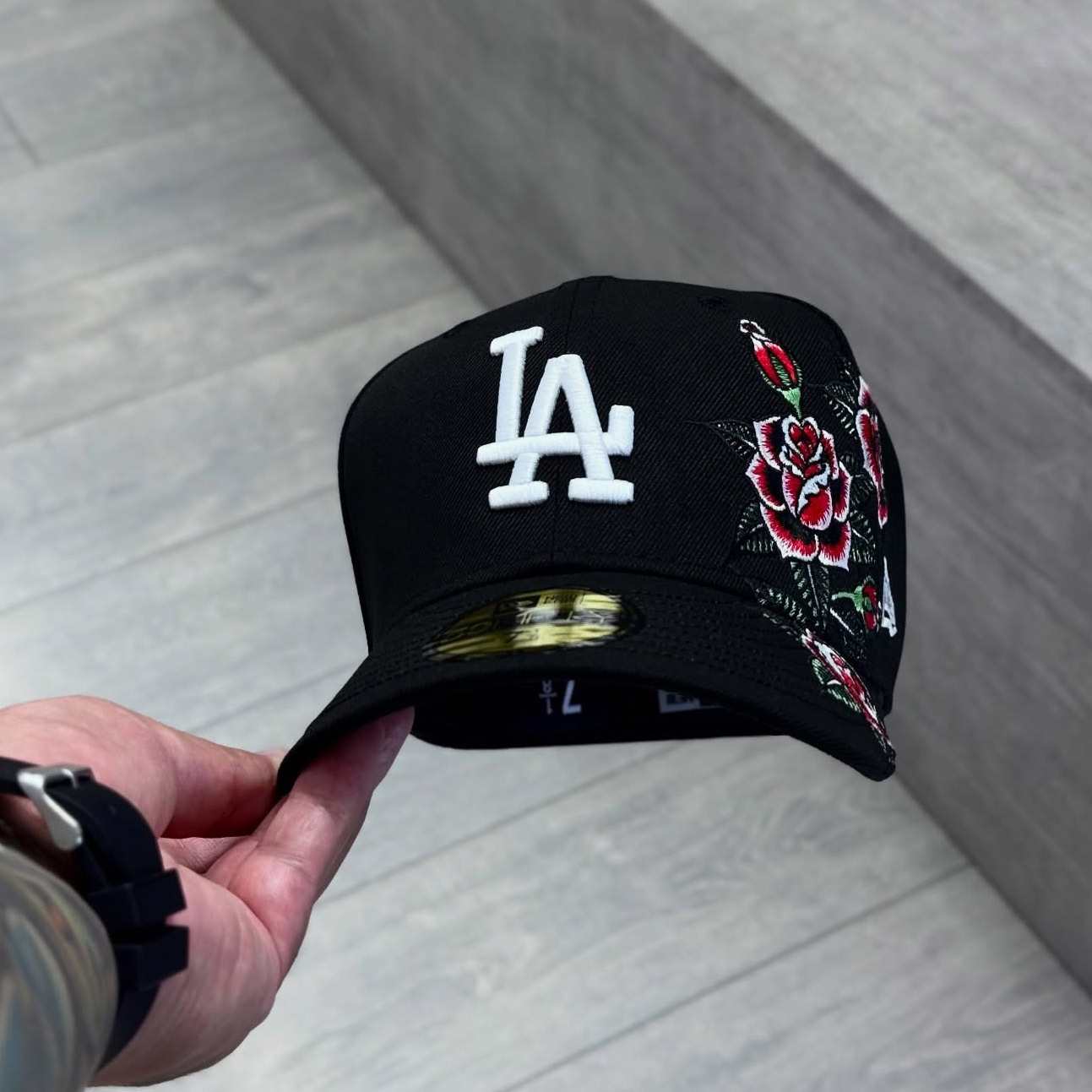 NEW ERA LOS ANGELES DODGERS FLORAL BLACK 59FIFTY EMBROIDERED CASUAL BASEBALL CAP-Maverick
