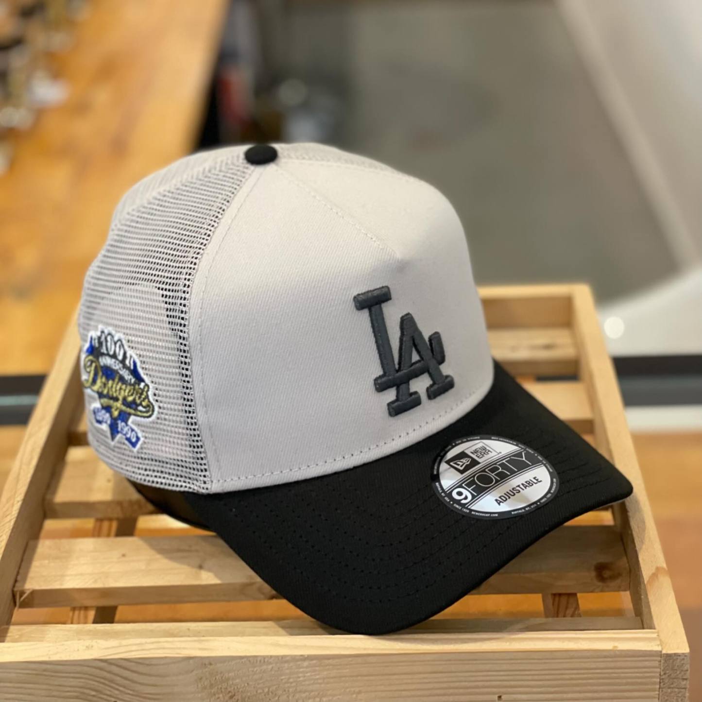 NEW ERA LOS ANGELES DODGERS 100TH ANNIVERSARY STONE TWO TONE EDITION 9FORTY A FRAME TRUCKER SNAPBACK CAP-Maverick
