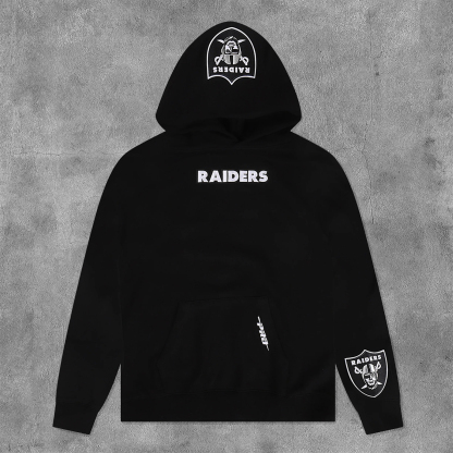 Raiders Print Long Sleeve Hoodies-Maverick