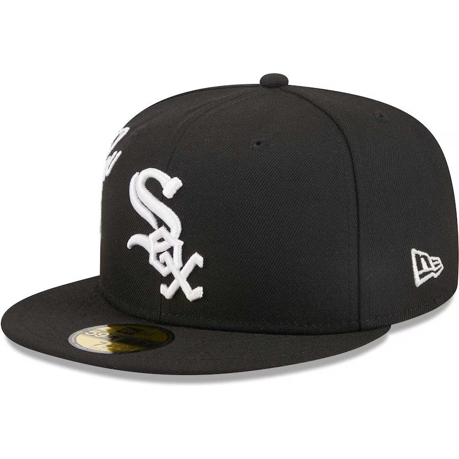 NEW ERA CHICAGO CHICAGO WHITE SOX BLACK NEON EMBROIDERED CASUAL BASEBALL CAP-Maverick