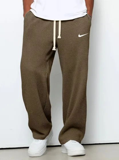 Casual Sports Textured Trousers