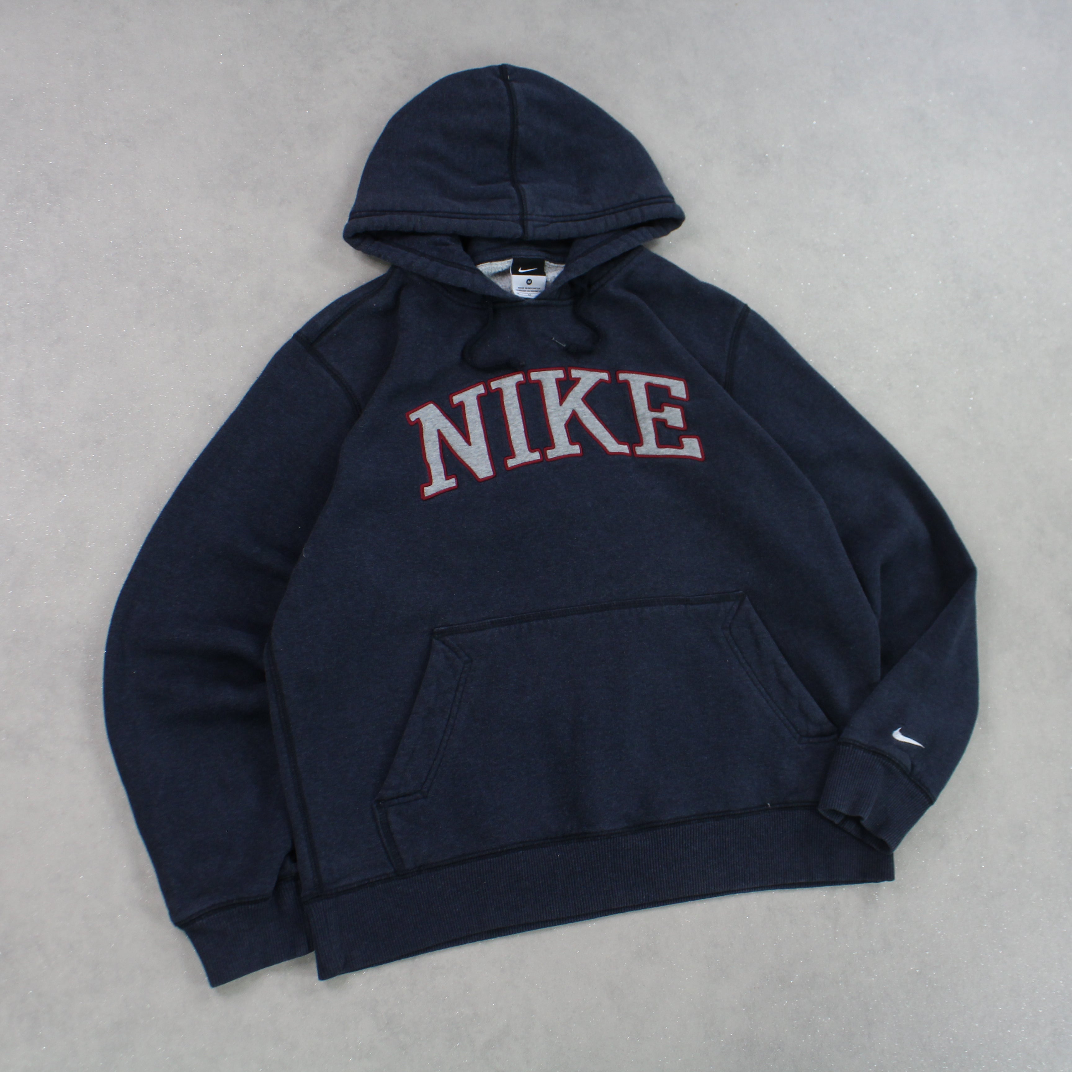 RARE 2000s  Spell Out Hoodie Navy-Maverick