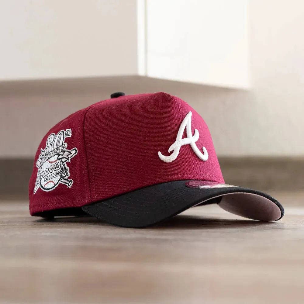 NEW ERA 9FORTY A-FRAME MLB ATLANTA BRAVES 30TH ANNIVERSARY TWO TONE / PINK UV SNAPBACK CAP-Maverick