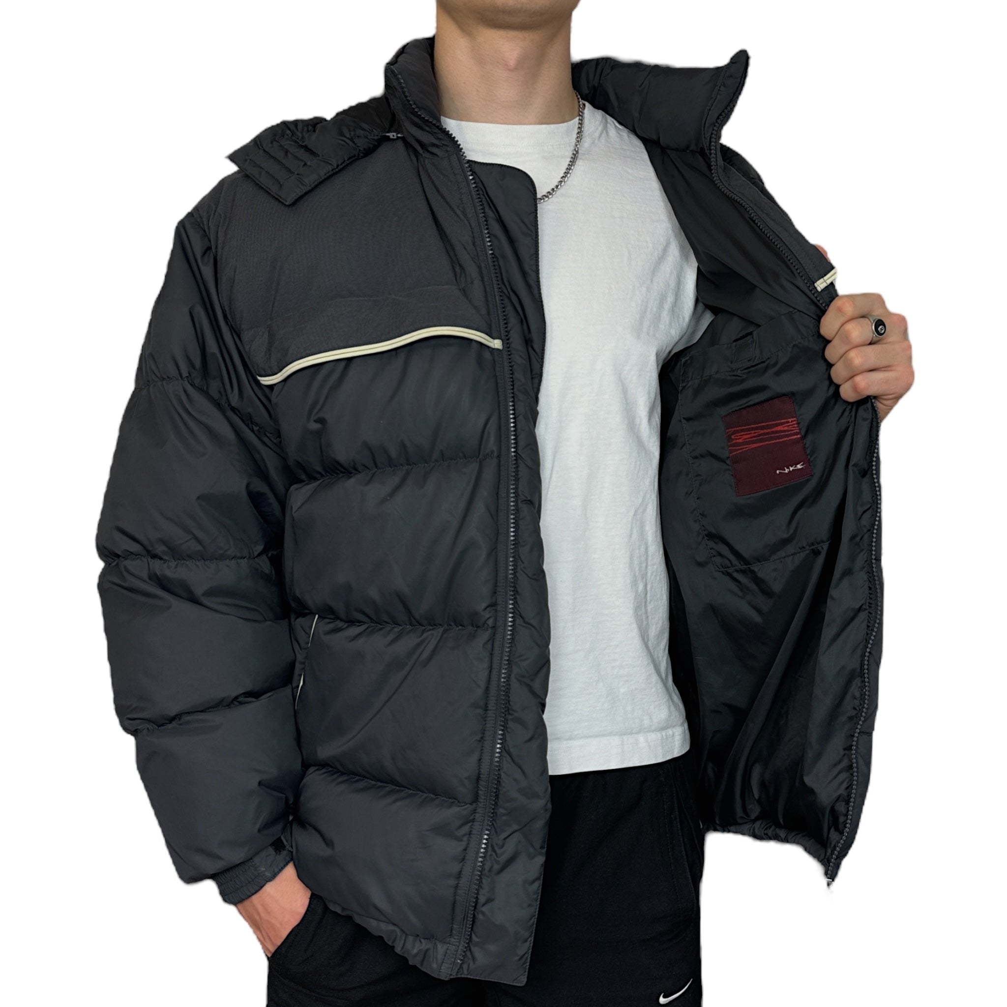 Vintage Y2K Rare Down Pufferjacke Schwarz-Maverick