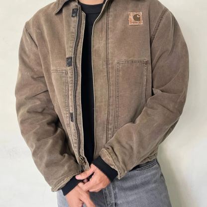 Vintage Warm Velcro Zipper Jacket-Maverick