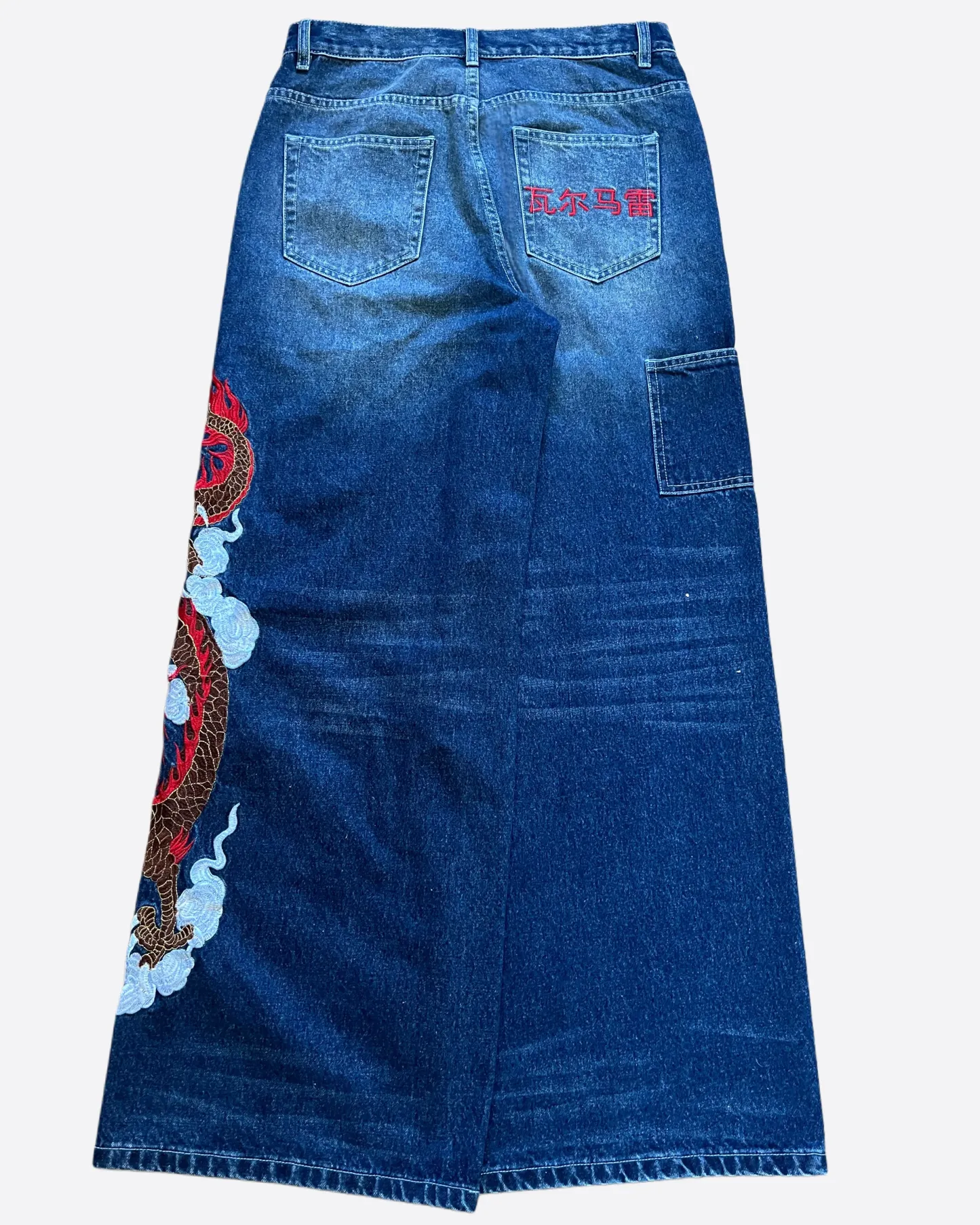 EMBROIDERED DRAGON JEANS