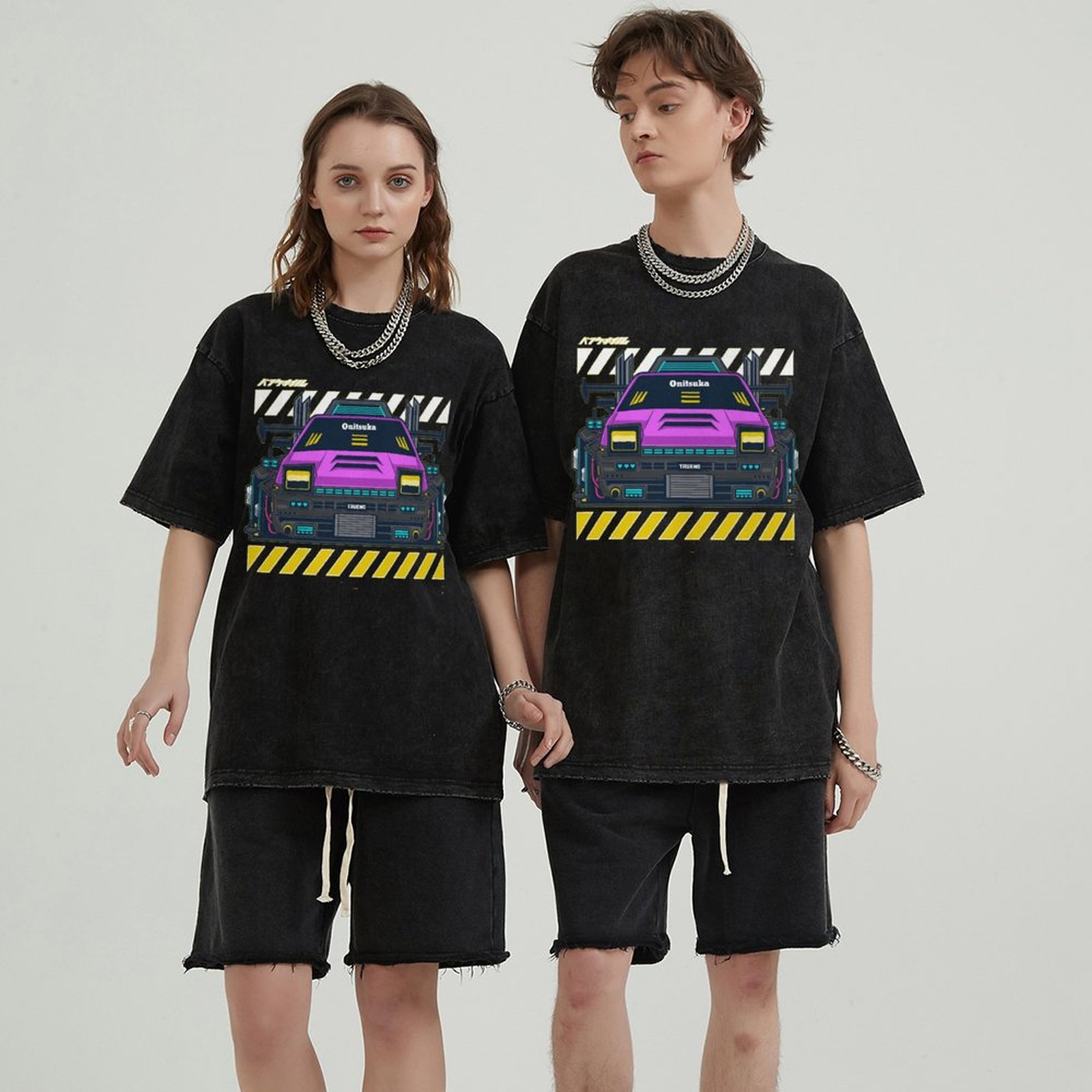 Unisex Vintage Solid Wash Denim T-Shirts 1002