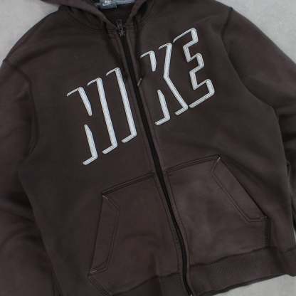 VERY RARE 2000s  Zip Up Hoodie Brown-Maverick