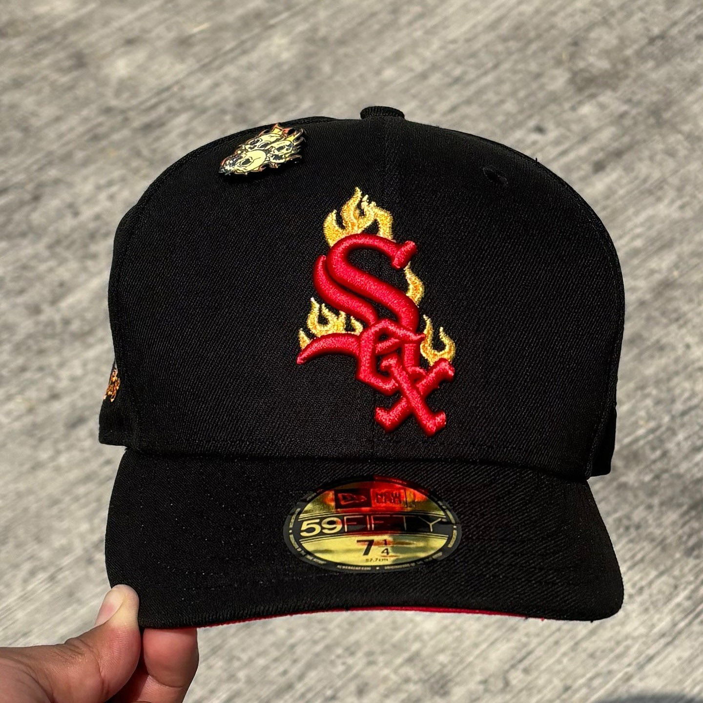 NEW ERA CHICAGO WHITE SOX FLAME BLACK PRIME EDITION EMBROIDERED CASUAL BASEBALL CAP-Maverick