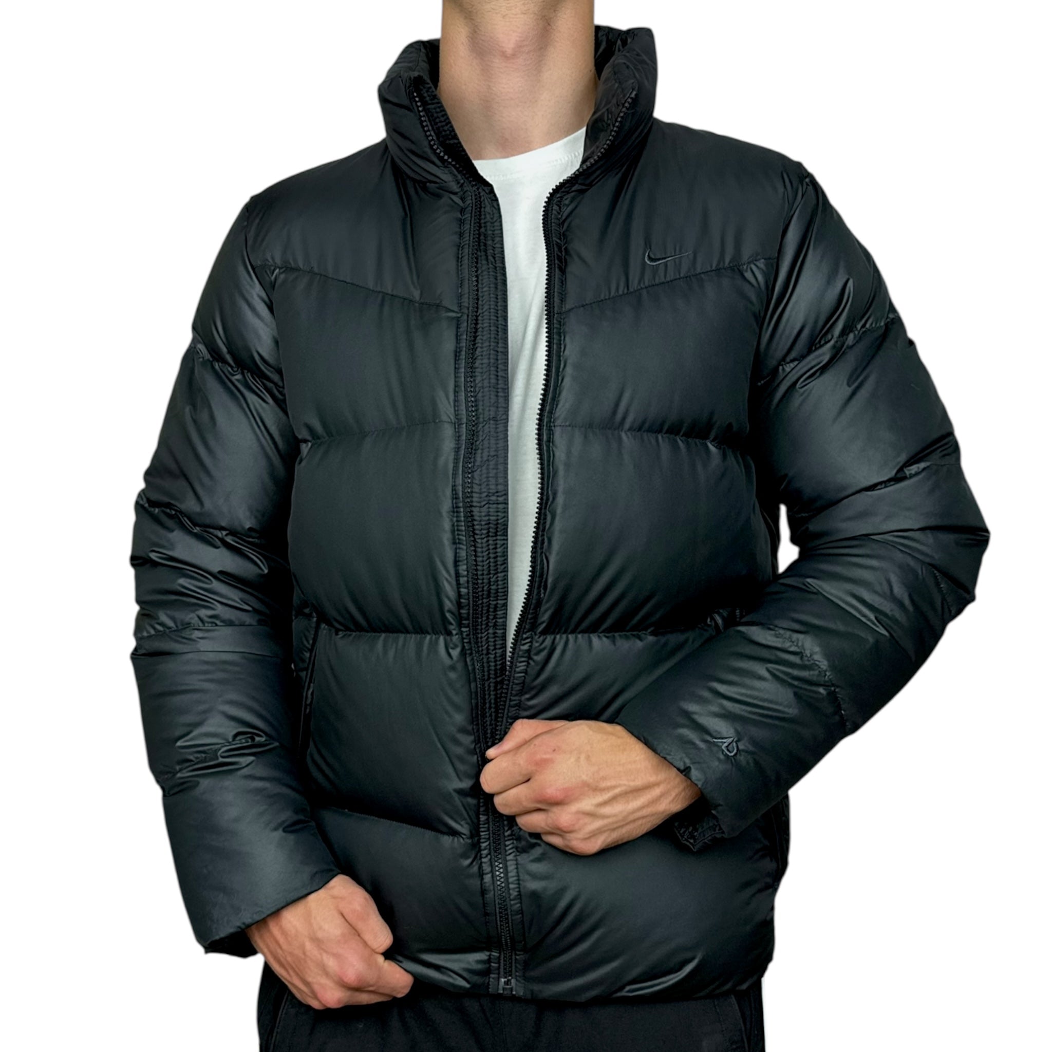 Vintage Puffer Daunenjacke Schwarz-Maverick