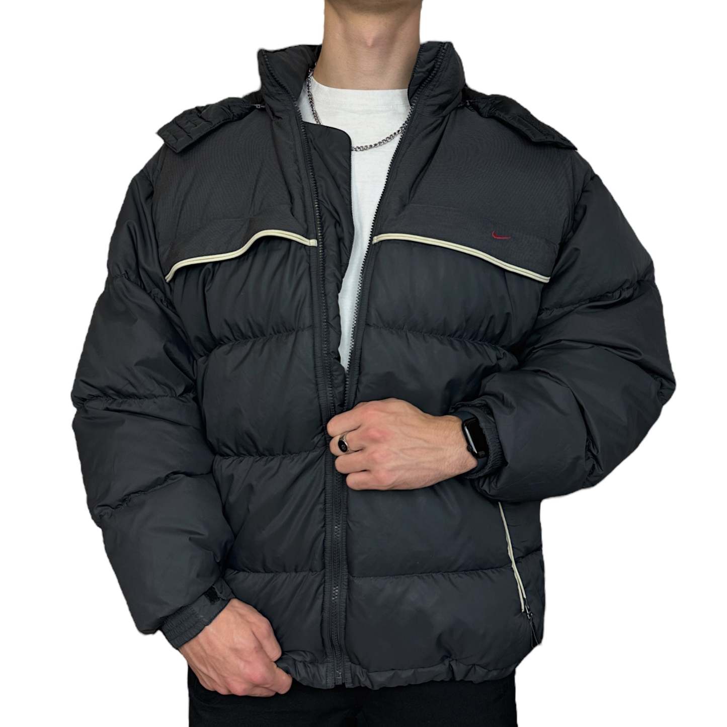 Vintage Y2K Rare Down Pufferjacke Schwarz-Maverick