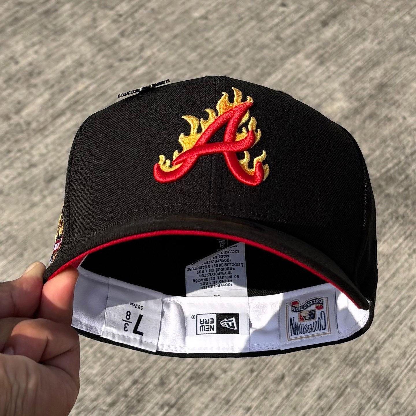 NEW ERA ATLANTA BRAVES 150TH ANNIVERSARY FLAME BLACK PRIME EDITION EMBROIDERED CASUAL BASEBALL CAP-Maverick