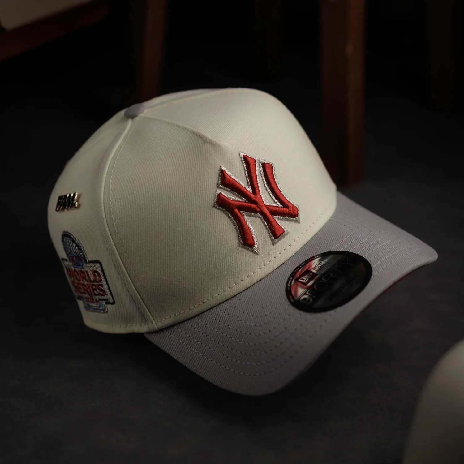 NEW ERA 9FORTY A-FRAME MLB NEW YORK YANKEES WS 24 TWO TONE CHROME WHITE / CARDINAL UV SNAPBACK-Maverick