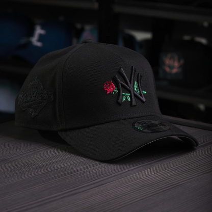 NEW ERA NEW YORK YANKEES ROSE BLACK WORLD SERIES EMBROIDERED CASUAL BASEBALL CAP-Maverick