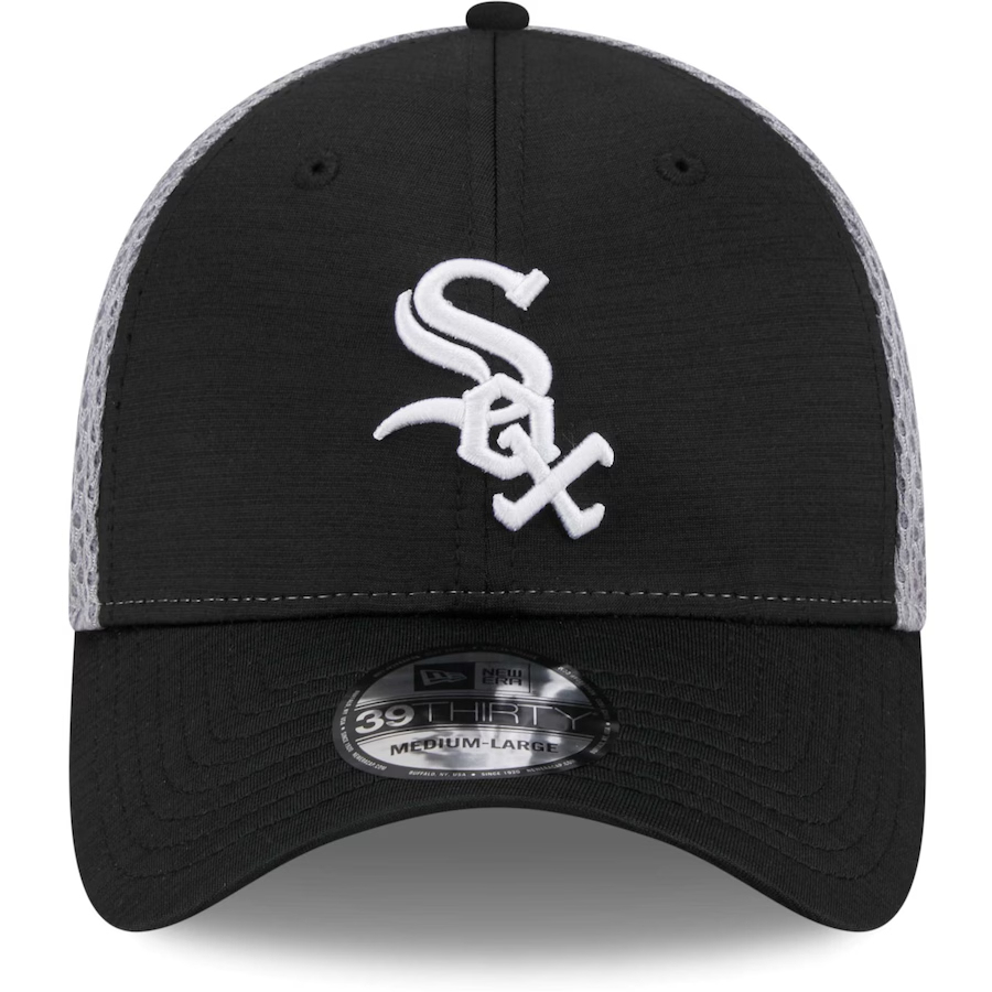 NEW ERA 9FORTY A MLB CHICAGO WHITE SOX. GRAY SPELL BLACK 94 MESH BASEBALL CAP-Maverick
