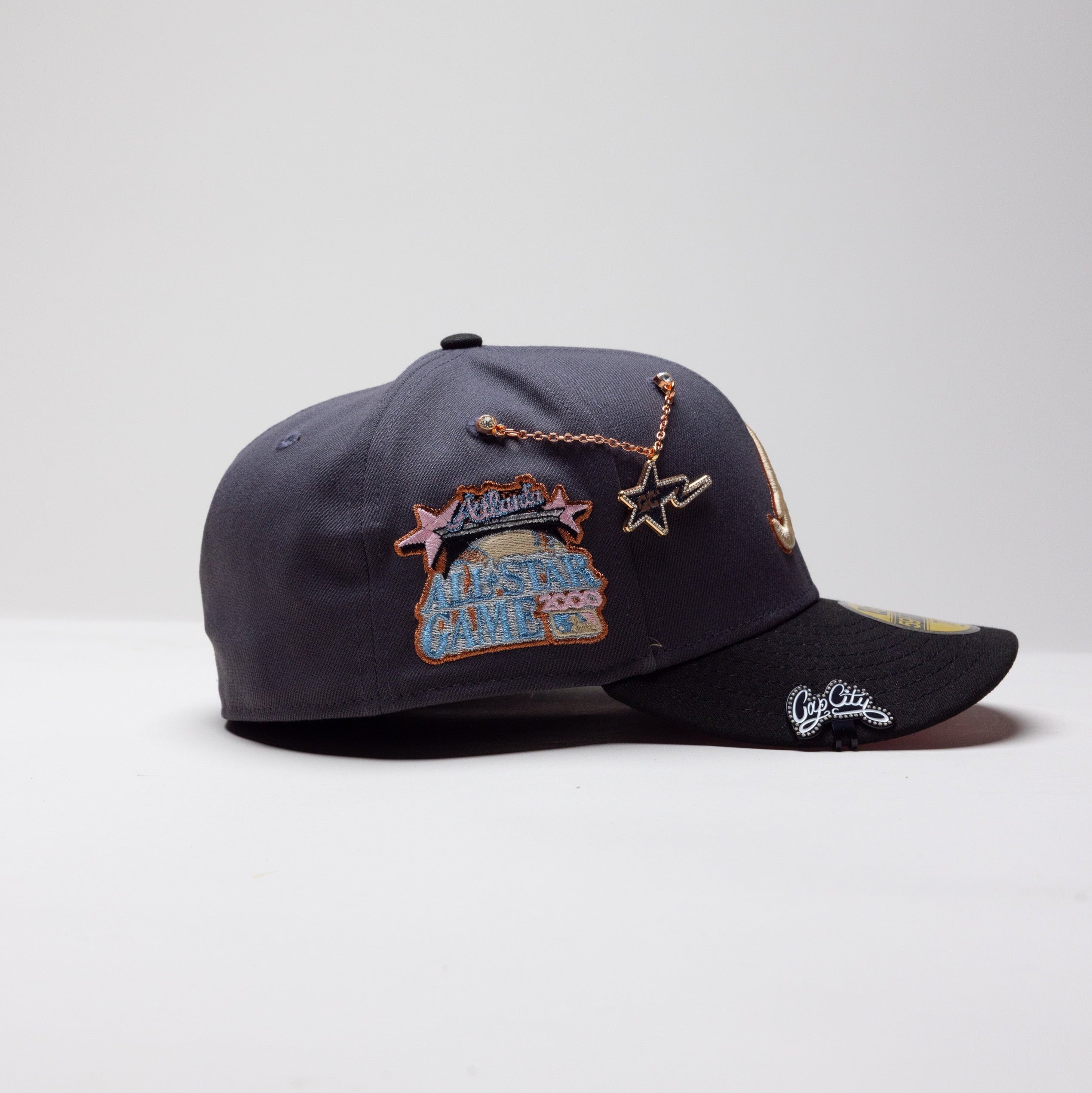 NEW ERA 59FIFTY DARK GREY/ BLACK ATLANTA BRAVES W/ 2000 ALL STAR GAME SIDE PATCH-Maverick