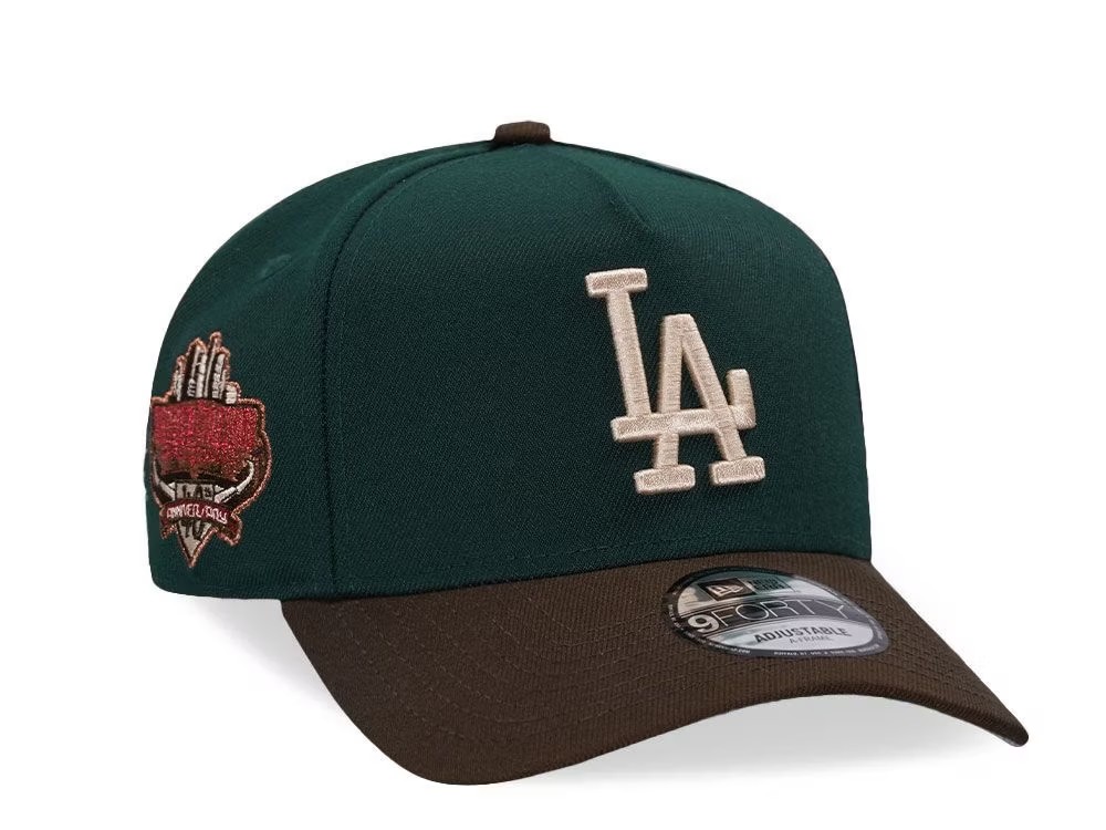 NEW ERA LOS ANGELES DODGERS 40TH ANNIVERSARY DARK GREEN TWO TONE 9FORTY A FRAME SNAPBACK CAP-Maverick