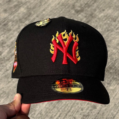 NEW ERA NEW YORK YANKEES WORLD SERIES 1927 BLACK FIRE EDITION EMBROIDERED CASUAL BASEBALL CAP-Maverick