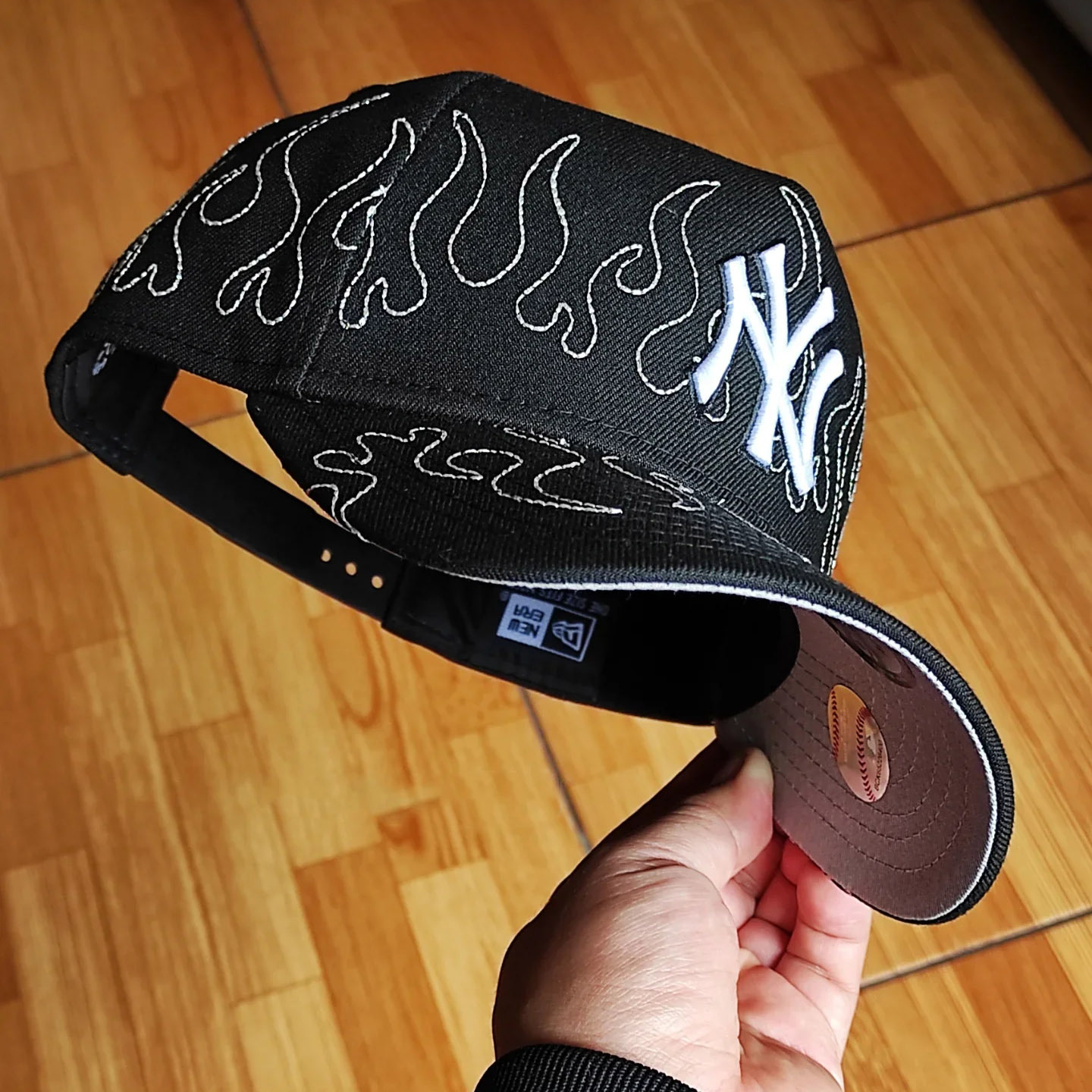 NEW ERA NEW YORK YANKEES FLAME BLACK 9 FORTY A-FRAME EMBROIDERED CASUAL BASEBALL CAP-Maverick