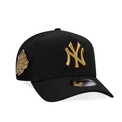 NEW ERA NEW YORK YANKEES 1999 WORLD SERIES BLACK AND GOLD TRUCKER A FRAME 9FORTY GORRA-Maverick