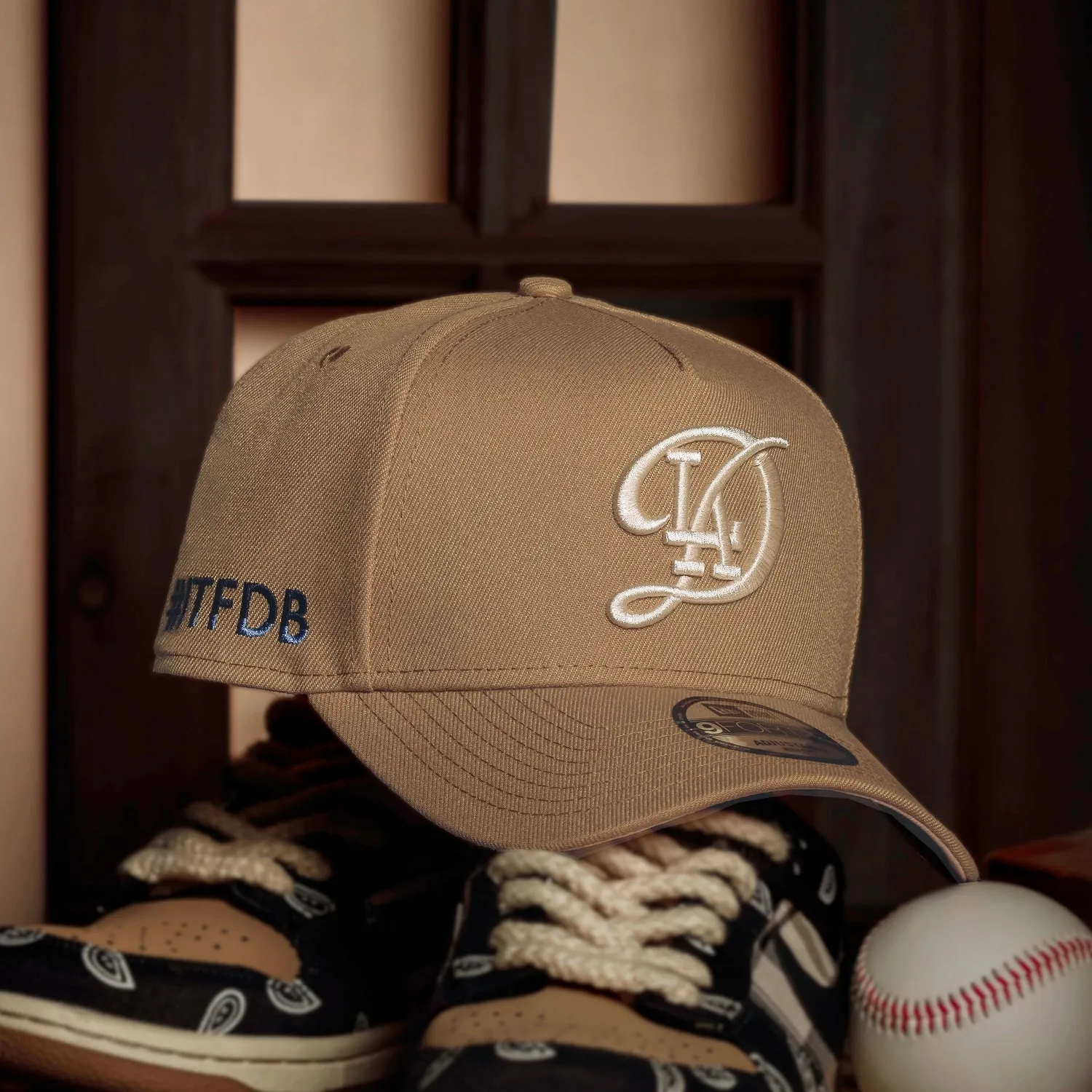 NEW ERA 9FORTY A-FRAME MLB LOS ANGELES DODGERS ITFDB CAMEL/ PINK UV SNAPBACK-Maverick