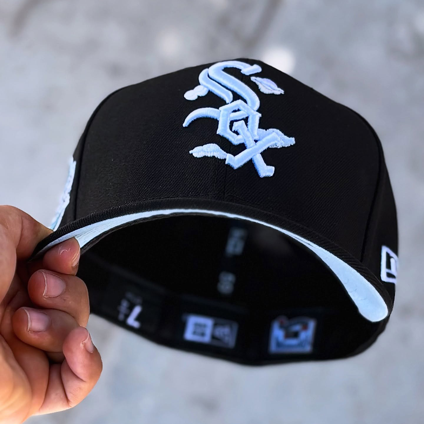 NEW ERA CHICAGO WHITE SOX COMIC CLOUD BLACK EMBROIDERED CASUAL BASEBALL CAP-Maverick