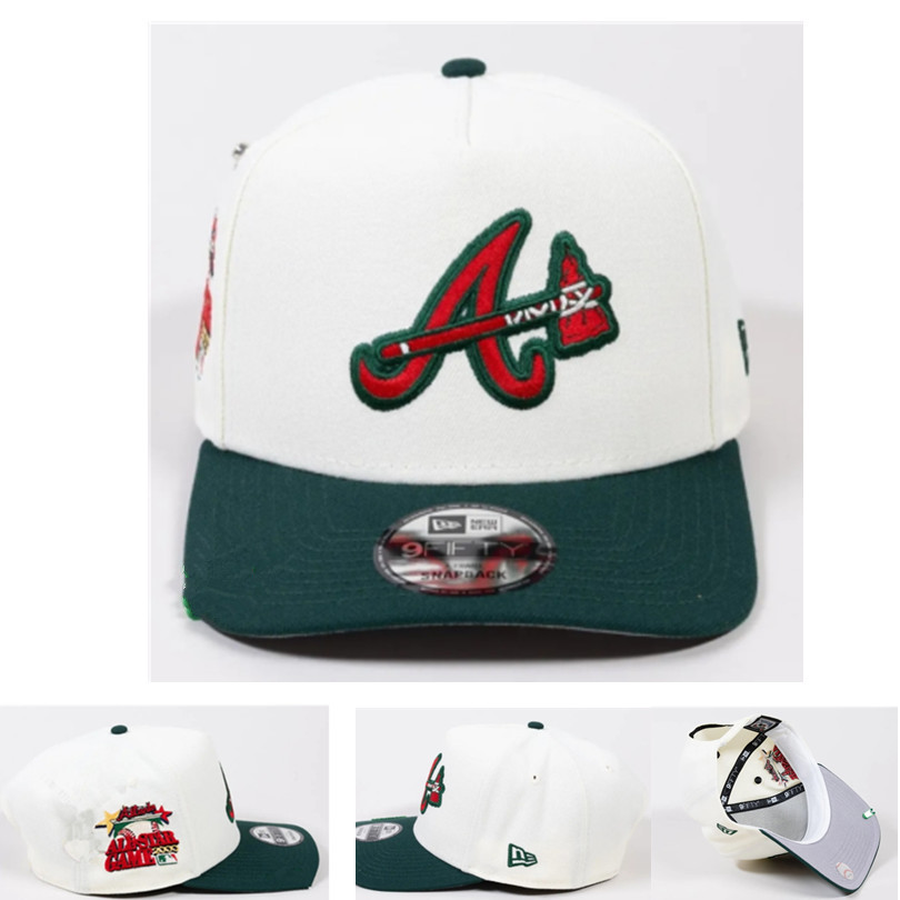 NEW ERA EXCLUSIVE 9FIFTY CHROME WHITE/FORET GREEN ATLANTA BRAVES W/ 2000 ALL STAR GAME PATCH-Maverick