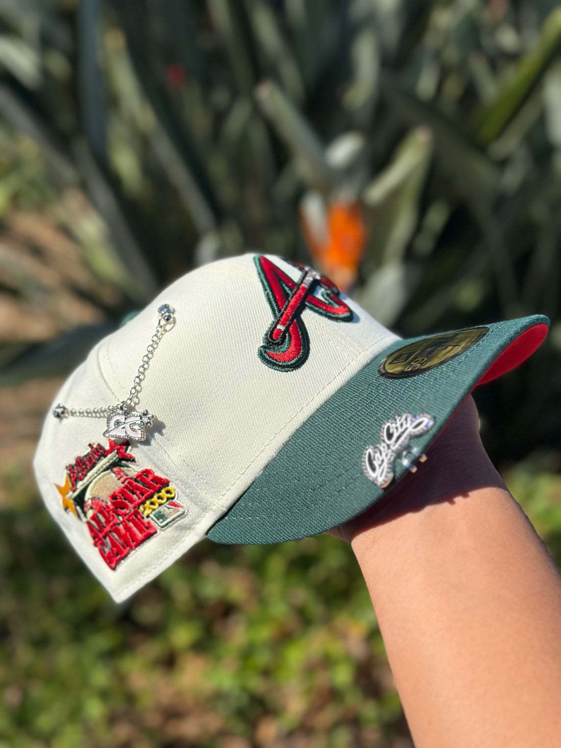 NEW ERA EXCLUSIVE 9FIFTY CHROME WHITE/FORET GREEN ATLANTA BRAVES W/ 2000 ALL STAR GAME PATCH-Maverick