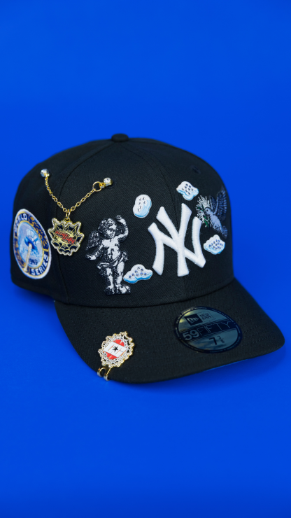 NEW ERA EXCLUSIVE 59FIFTY BLACK NEW YORK YANKEES "HEAVENLY CITY" W/ 1949 WORLD SERIES SIDE PATCH-Maverick