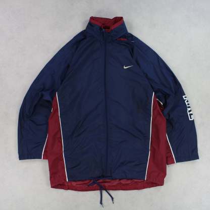 RARE 90s Hooded Track Jacket Burgundy-Maverick