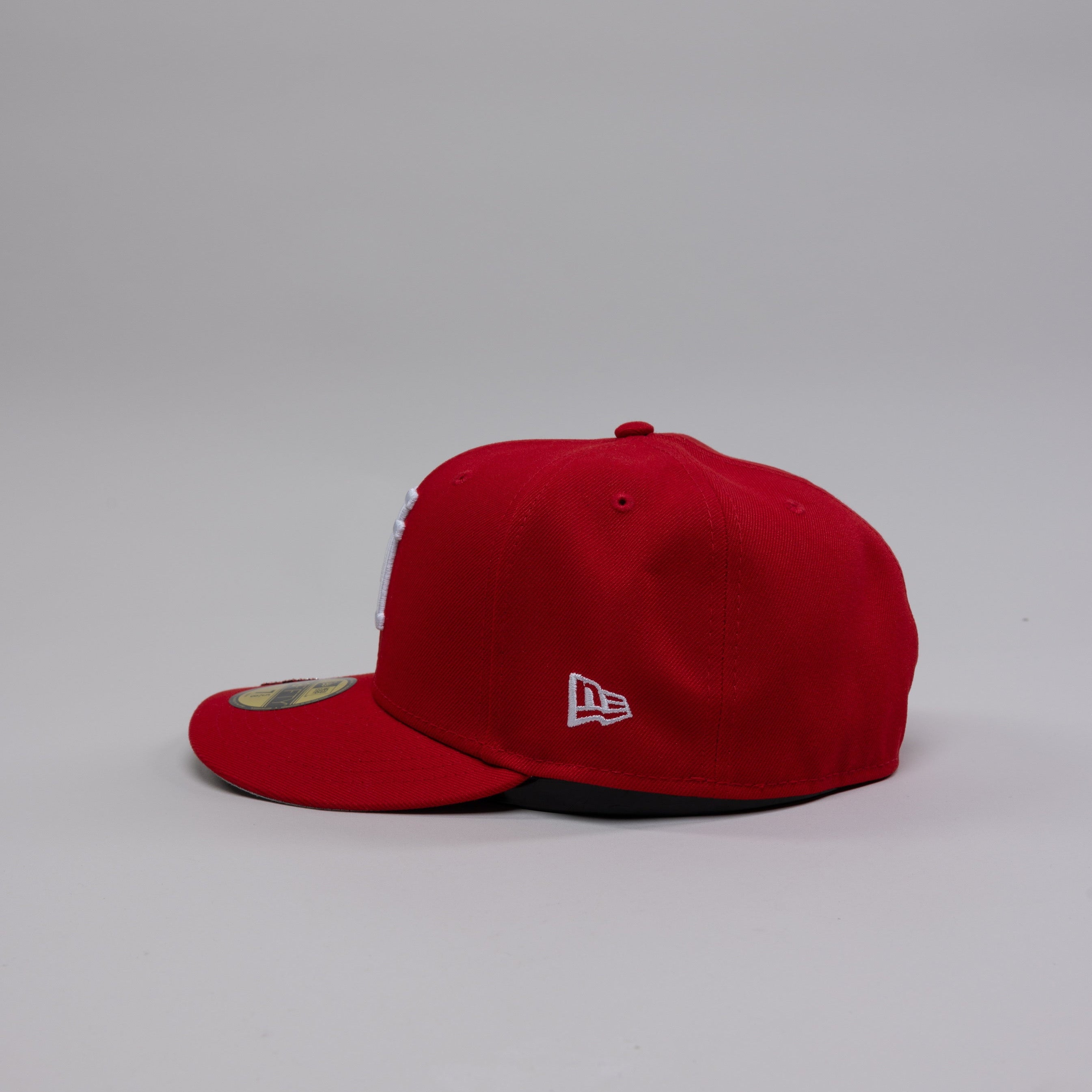 NEW ERA EXCLUSIVE 59FIFTY RED UPSIDE DOWN LOS ANGELES DODGERS W/ 40TH ANNIVERSARY SIDE PATCH-Maverick