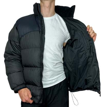 Vintage Y2K Puffer Daunenjacke Schwarz-Maverick