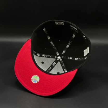 All Black Red LA Dodgers Flames 40th Anniversary 59FlFTY Fitted-Maverick