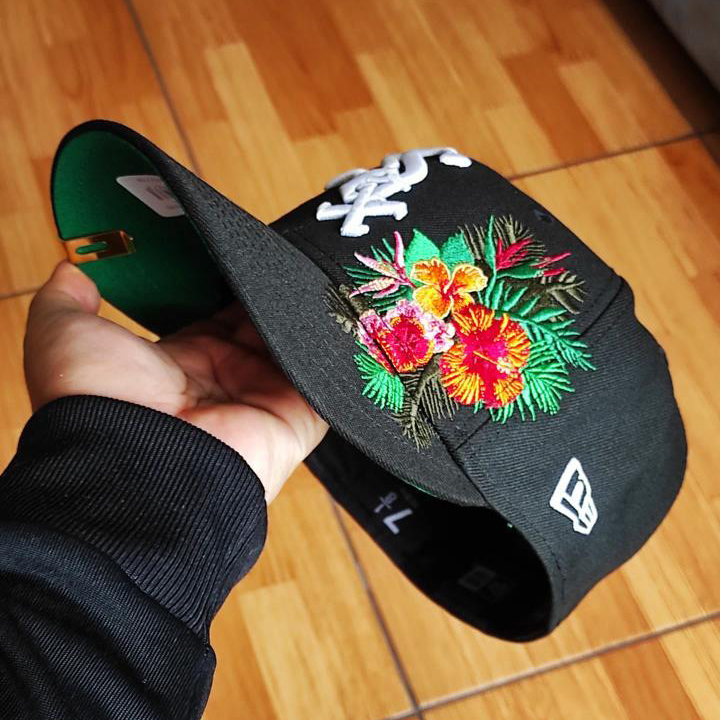 NEW ERA CHICAGO WHITE SOX FLORAL BLACK EMBROIDERED CASUAL BASEBALL CAP-Maverick